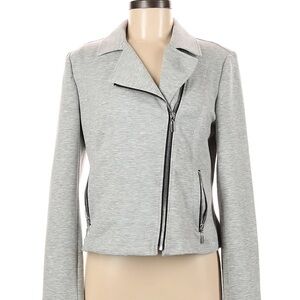 Bar III Heather Grey Moto Jacket Size M